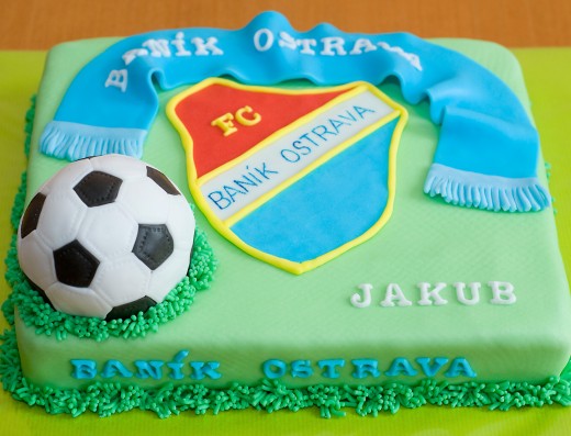 obrázek dortu - dort Fotbalový dort s Baníkem