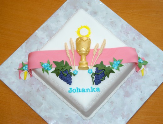 obrázek dortu - dort K prvnímu svatému přijímání s kalichem