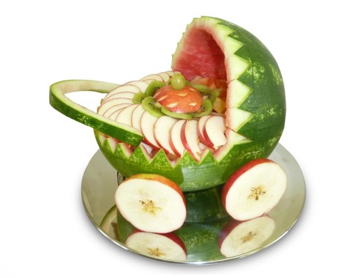 obrázek dortu - dort Kočárek z melounu