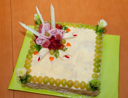 obrázek dortu - dort Slaný obdelníkový dort