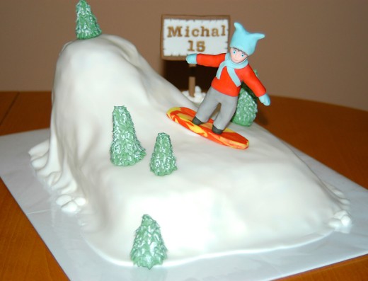 obrázek dortu - dort Snowboardista