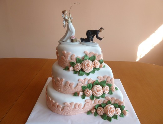 obrázek dortu - dort Svatební slzy ve starorůžové