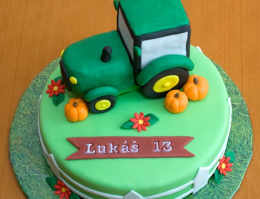 obrázek dortu - dort Zelený traktor